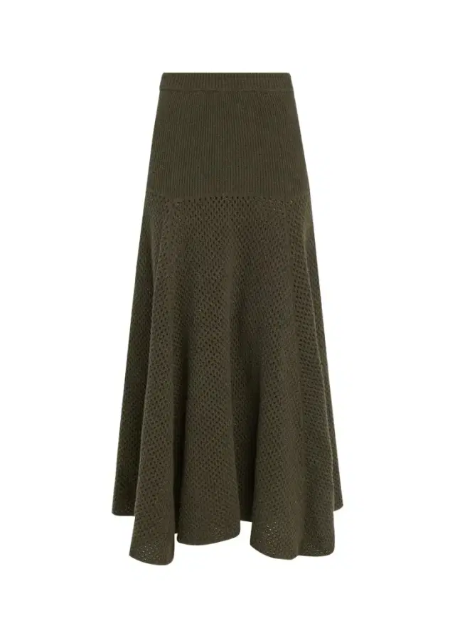 Ulla Johnson Lucia Wool Open Knit Midi Skirt