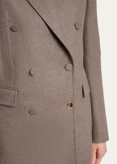 Gabriela Hearst Gavin Wool-Cashmere Flannel Double-Breasted Blazer Jacket | Thumbnail 5