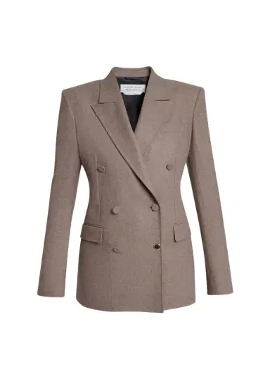 Gabriela Hearst Gavin Wool-Cashmere Flannel Double-Breasted Blazer Jacket | Thumbnail 1