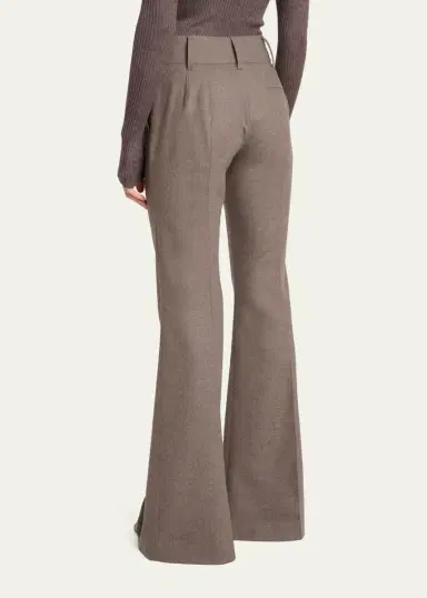 Gabriela Hearst Rhein Wool-Cashmere Flannel Flare Pants | Thumbnail 3