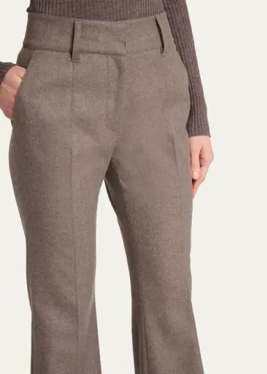 Gabriela Hearst Rhein Wool-Cashmere Flannel Flare Pants | Thumbnail 5
