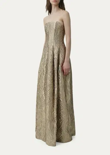 Simkhai Celeste Strapless Metallic Jacquard Gown | Thumbnail 2