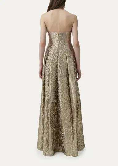 Simkhai Celeste Strapless Metallic Jacquard Gown | Thumbnail 3