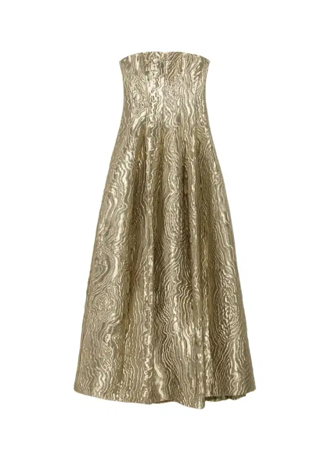Simkhai Celeste Strapless Metallic Jacquard Gown