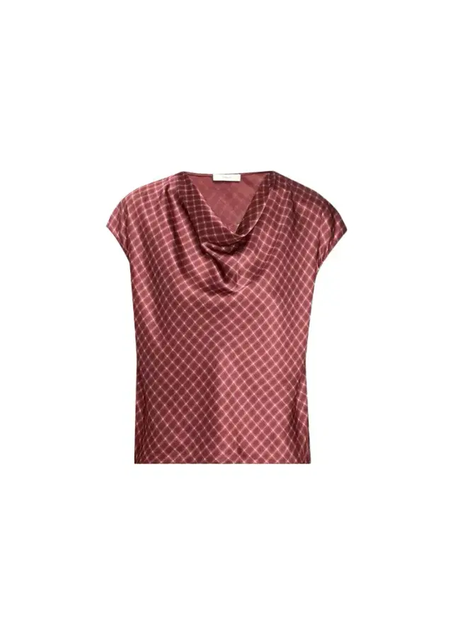 Vince Ombré Plaid Silk Satin Cowl-Neck Blouse
