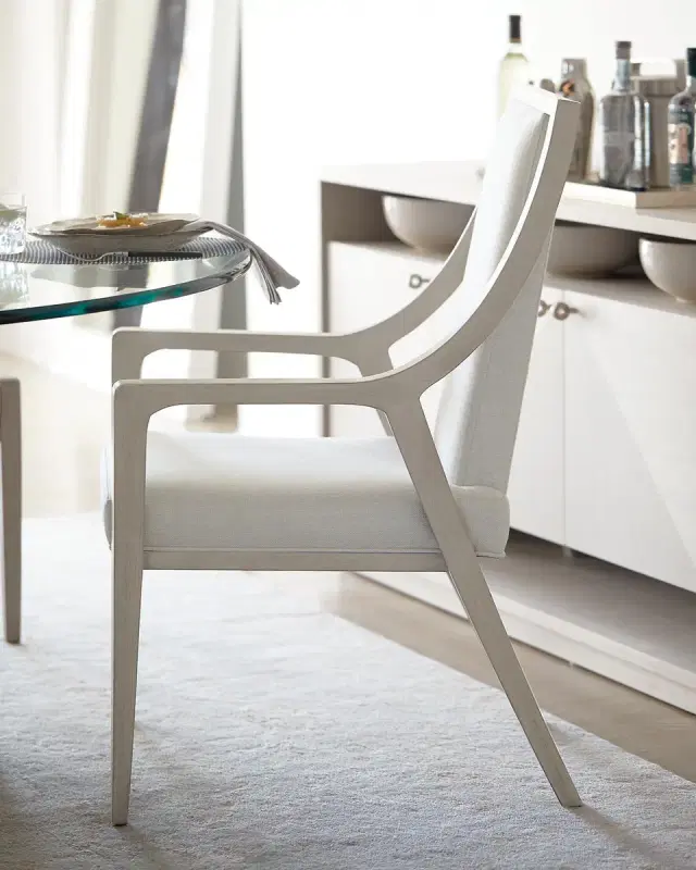 Bernhardt Axiom Cutout Dining Arm Chairs (Pair)