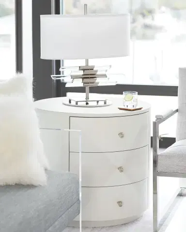 Bernhardt Axiom Round 3-Drawer Side Table | Thumbnail 1