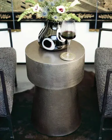 Bernhardt Linea Round Metal Chair-Side Table | Thumbnail 1