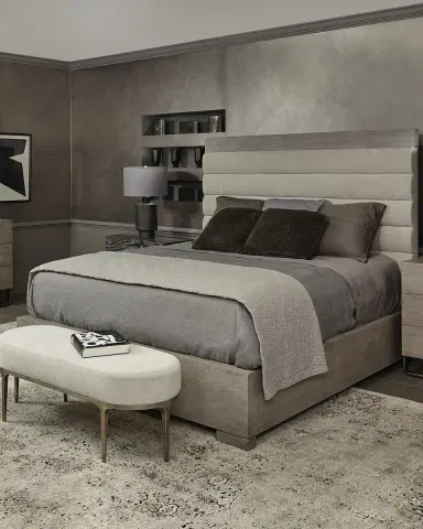 Bernhardt Linea Metal & Upholstered Bench | Thumbnail 2