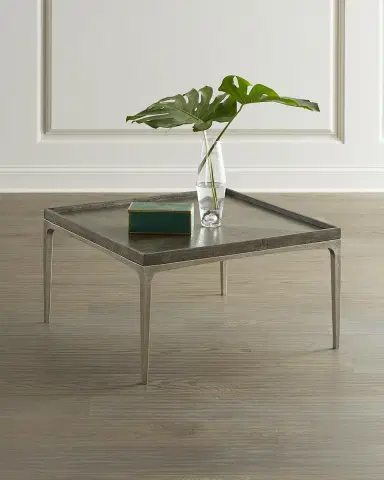 Bernhardt Interiors Strata Cerused Charcoal Square Coffee Table | Thumbnail 1