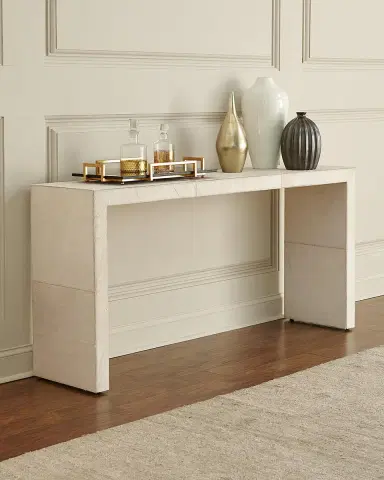 Bernhardt Interiors Seward Hair on Hide Wrapped Console Table | Thumbnail 2