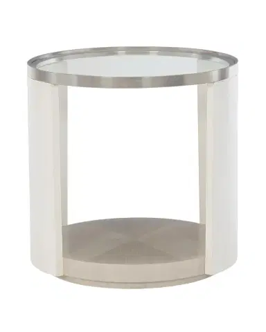 Bernhardt Axiom Glass-Top Oval Side Table | Thumbnail 1