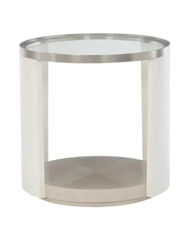 Bernhardt Axiom Glass-Top Oval Side Table