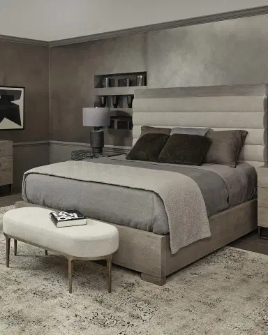 Bernhardt Linea Channel-Tufted Queen Bed | Thumbnail 4