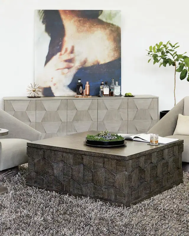 Bernhardt Linea Dimensional Square Coffee Table