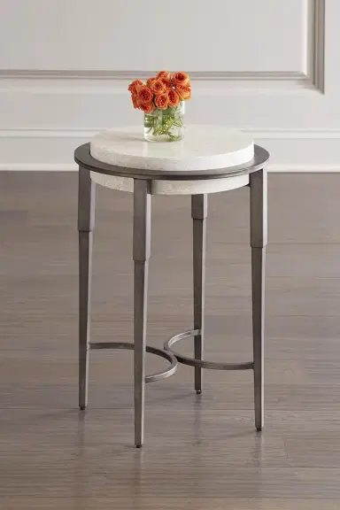 Bernhardt Barclay Round Travertine Drink Table | Thumbnail 3