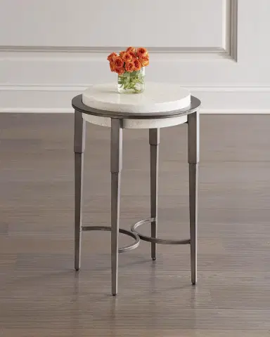 Bernhardt Barclay Round Travertine Drink Table | Thumbnail 1