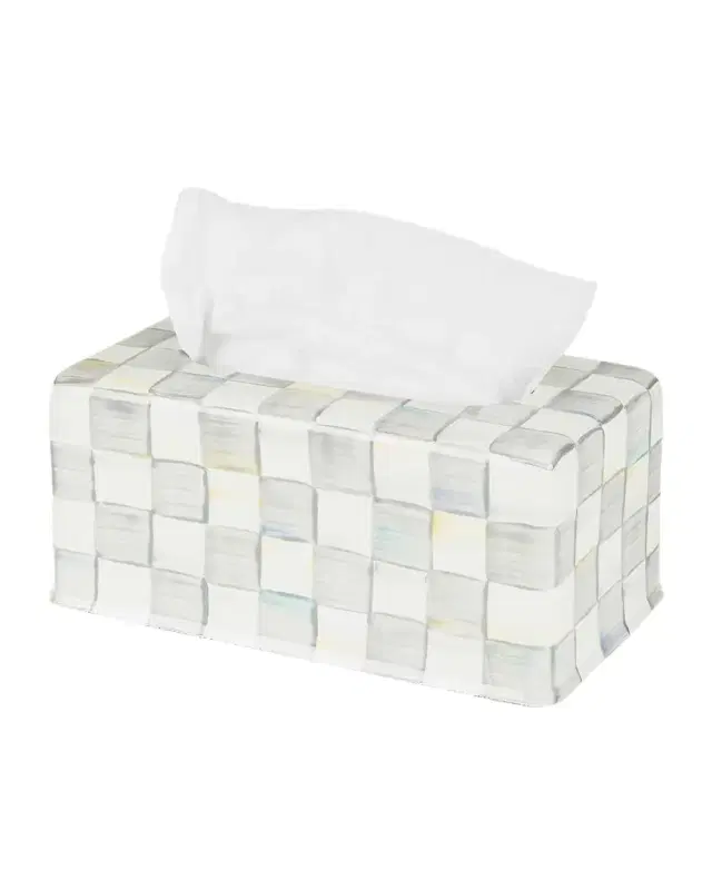 MacKenzie-Childs Check Painted Steel Tissue Box Cover