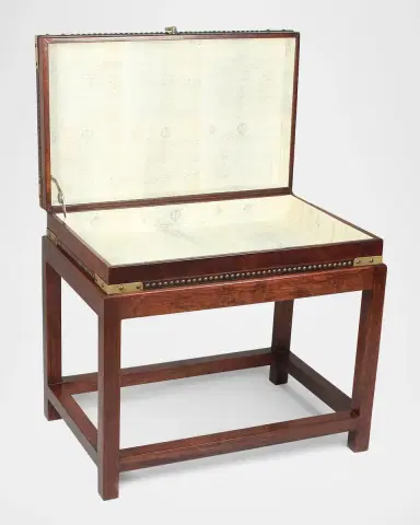 Sarreid Winchester Leather Box on Stand Table | Thumbnail 3 Sarreid Winchester Leather Box on Stand Table | Thumbnail 3