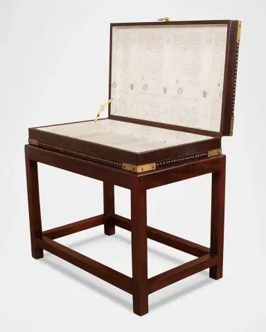 Sarreid Winchester Leather Box on Stand Table | Thumbnail 6 Sarreid Winchester Leather Box on Stand Table | Thumbnail 6