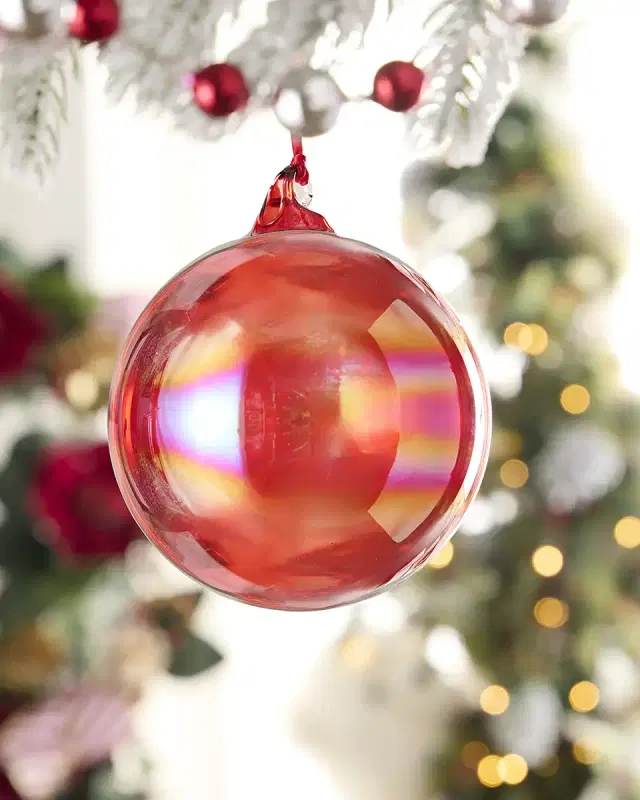 Jim Marvin Red Bottle Glass Christmas Ornament