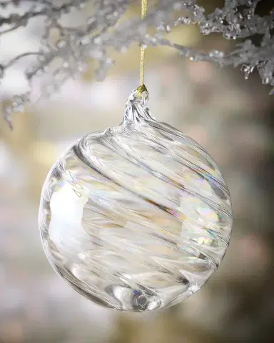 Jim Marvin Winter Swirl Iridescent Ball Ornament | Thumbnail 1