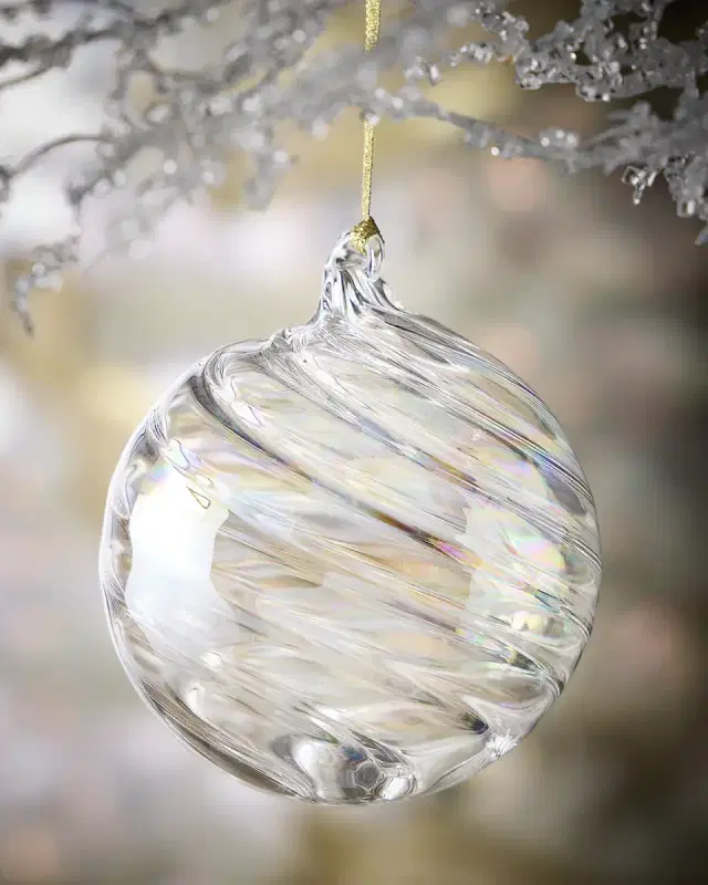 Jim Marvin Winter Swirl Iridescent Ball Ornament