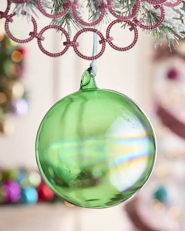 Jim Marvin Emerald Luxe Glass Ball Christmas Ornament