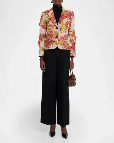 Libertine Lizzy Bennett Patched Floral Brocade Single-Breasted Jacket | Thumbnail 2