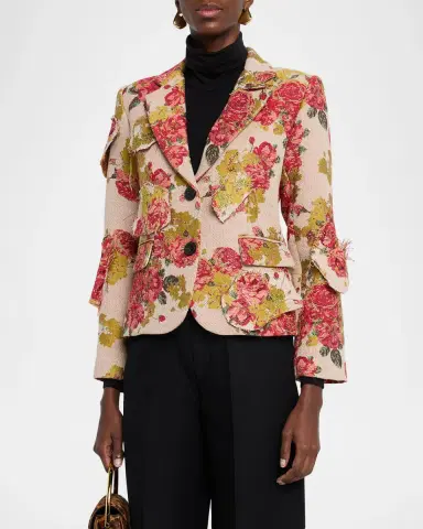 Libertine Lizzy Bennett Patched Floral Brocade Single-Breasted Jacket | Thumbnail 4