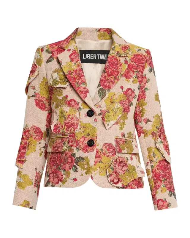 Libertine Lizzy Bennett Patched Floral Brocade Single-Breasted Jacket