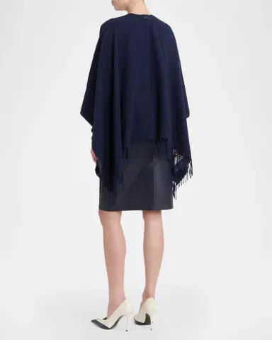 Ferragamo Leopard Reversible Cashmere and Silk Cape | Thumbnail 3