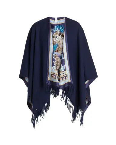 Ferragamo Leopard Reversible Cashmere and Silk Cape | Thumbnail 1