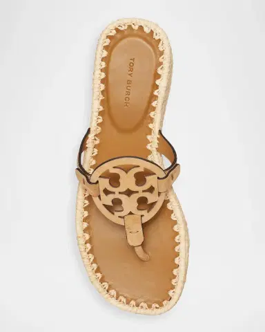 Tory Burch Miller Raffia Suede Wedge Sandals | Thumbnail 3