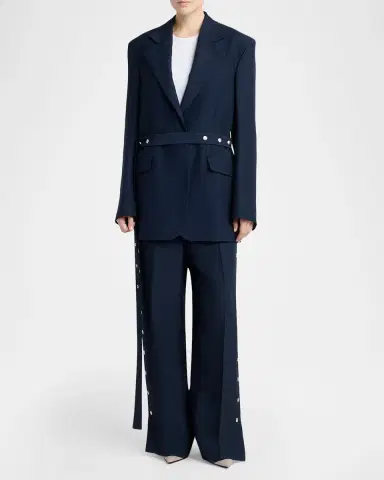 Stella McCartney Stud-Belted Oversized Blazer | Thumbnail 2