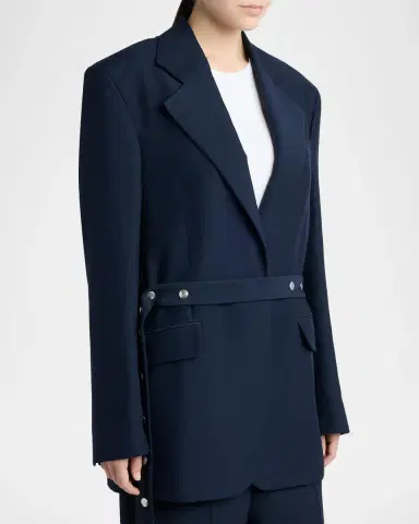 Stella McCartney Stud-Belted Oversized Blazer | Thumbnail 4