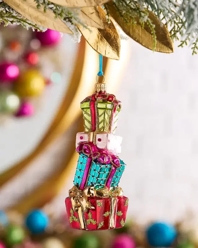 Exclusive Small Pile of Gifts Christmas Ornament