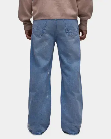 Hudson Men's Luca Splatter Denim Wide-Leg Jeans | Thumbnail 3