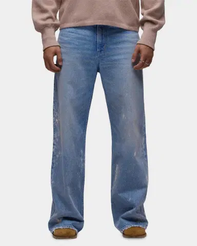 Hudson Men's Luca Splatter Denim Wide-Leg Jeans | Thumbnail 4