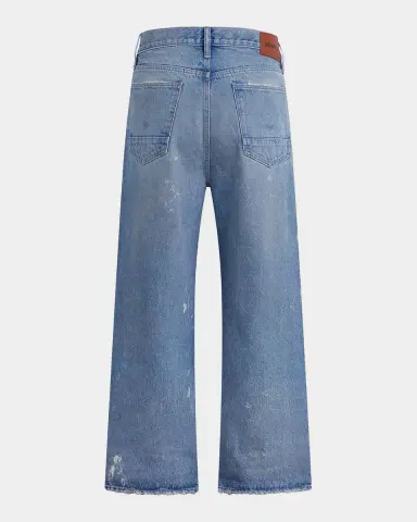 Hudson Men's Luca Splatter Denim Wide-Leg Jeans | Thumbnail 6