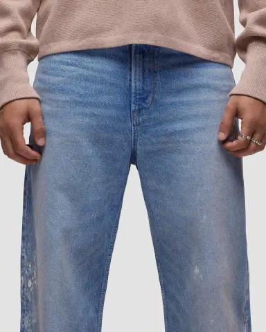 Hudson Men's Luca Splatter Denim Wide-Leg Jeans | Thumbnail 7