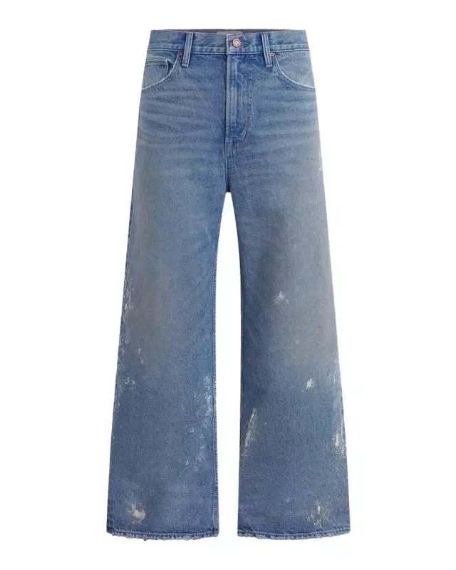 Hudson Men's Luca Splatter Denim Wide-Leg Jeans