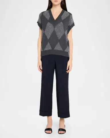 PESERICO Sequin Argyle Knit Sweater | Thumbnail 2 PESERICO Sequin Argyle Knit Sweater | Thumbnail 2