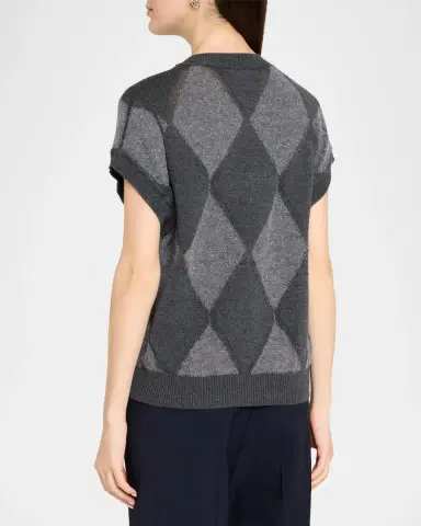 PESERICO Sequin Argyle Knit Sweater | Thumbnail 3 PESERICO Sequin Argyle Knit Sweater | Thumbnail 3