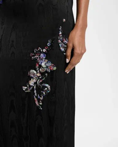 Dries Van Noten Sleeveless Embroidered Faille Column Gown | Thumbnail 5 Dries Van Noten Sleeveless Embroidered Faille Column Gown | Thumbnail 5