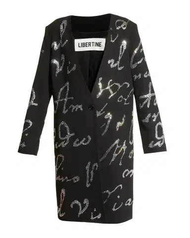 Libertine Mozart Script Embellished V-Neck Coat | Thumbnail 2 Libertine Mozart Script Embellished V-Neck Coat | Thumbnail 2