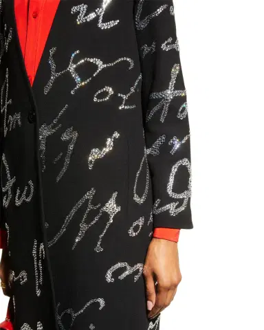 Libertine Mozart Script Embellished V-Neck Coat | Thumbnail 5 Libertine Mozart Script Embellished V-Neck Coat | Thumbnail 5