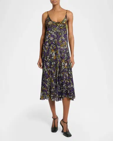 Dries Van Noten Dibelle Embellished Paneled Midi Slip Dress | Thumbnail 2 Dries Van Noten Dibelle Embellished Paneled Midi Slip Dress | Thumbnail 2