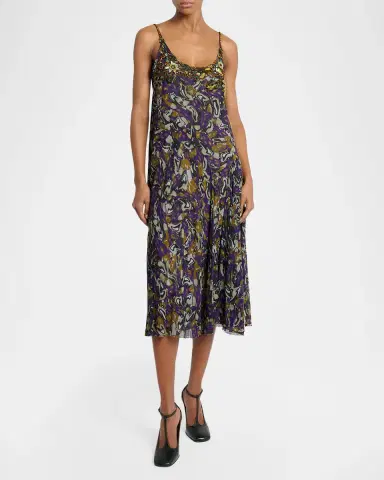 Dries Van Noten Dibelle Embellished Paneled Midi Slip Dress | Thumbnail 4 Dries Van Noten Dibelle Embellished Paneled Midi Slip Dress | Thumbnail 4