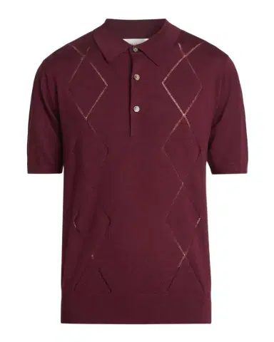 Dries Van Noten Men's Cotton Argyle Wool Polo | Thumbnail 1 Dries Van Noten Men's Cotton Argyle Wool Polo | Thumbnail 1